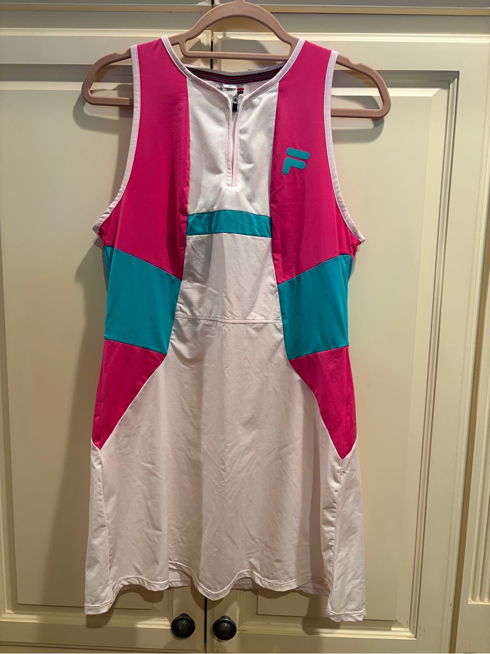 Fila White Pink Teal athletic dress.  Size M